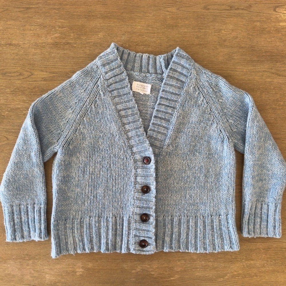Maison Margiela chunky-knit oversized Boxy cardigan-Blue Melange-Designer Knit-S - Picture 4 of 16